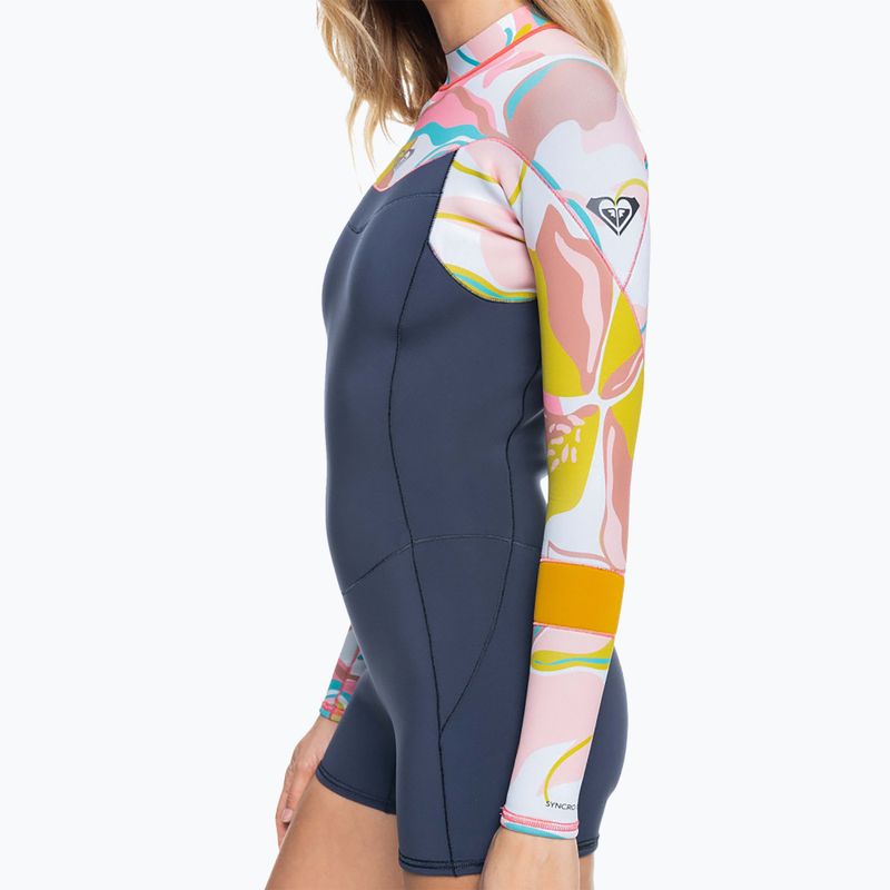 Pianka do pływania damska ROXY 2/2 mm Syncro Back Zip Springsuit Qlock jet gry/coral flme/temple gold 10