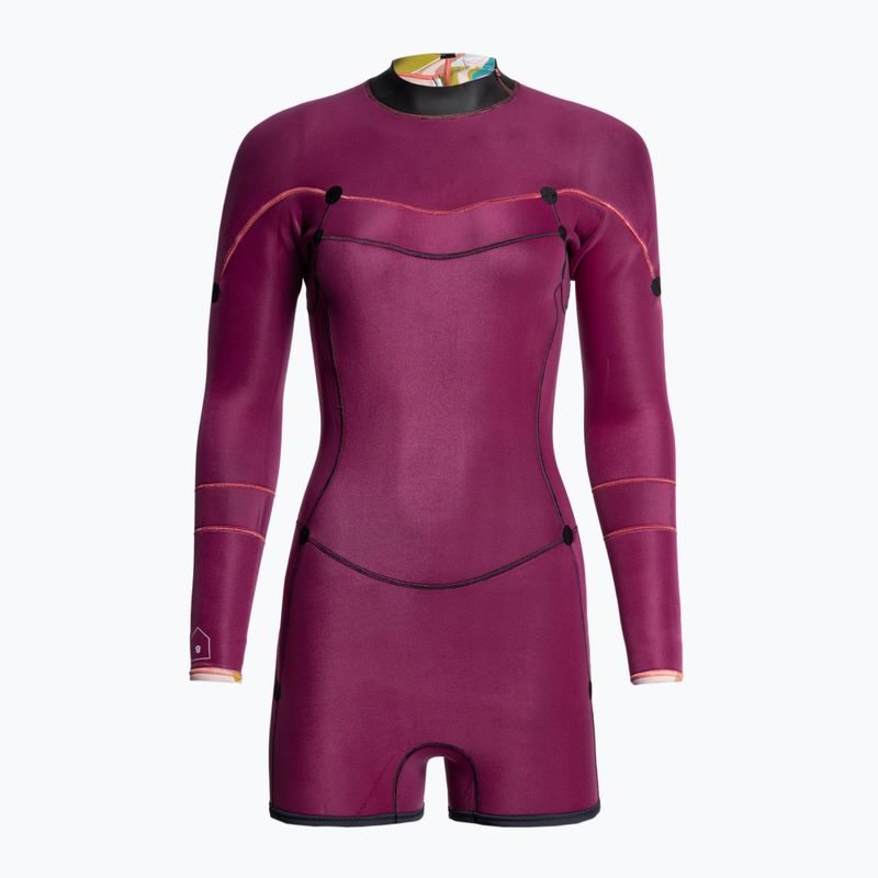 Pianka do pływania damska ROXY 2/2 mm Syncro Back Zip Springsuit Qlock jet gry/coral flme/temple gold 4
