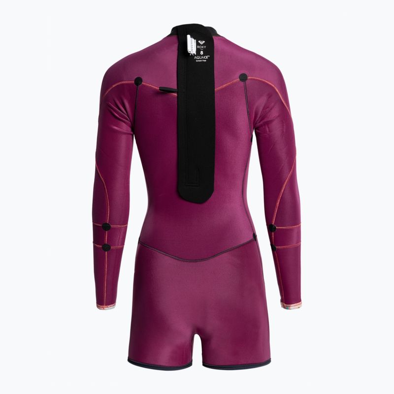 Pianka do pływania damska ROXY 2/2 mm Syncro Back Zip Springsuit Qlock jet gry/coral flme/temple gold 5