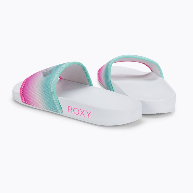 Klapki dziecięce ROXY Slippy Neo G white/crazy pink/turquoise 3