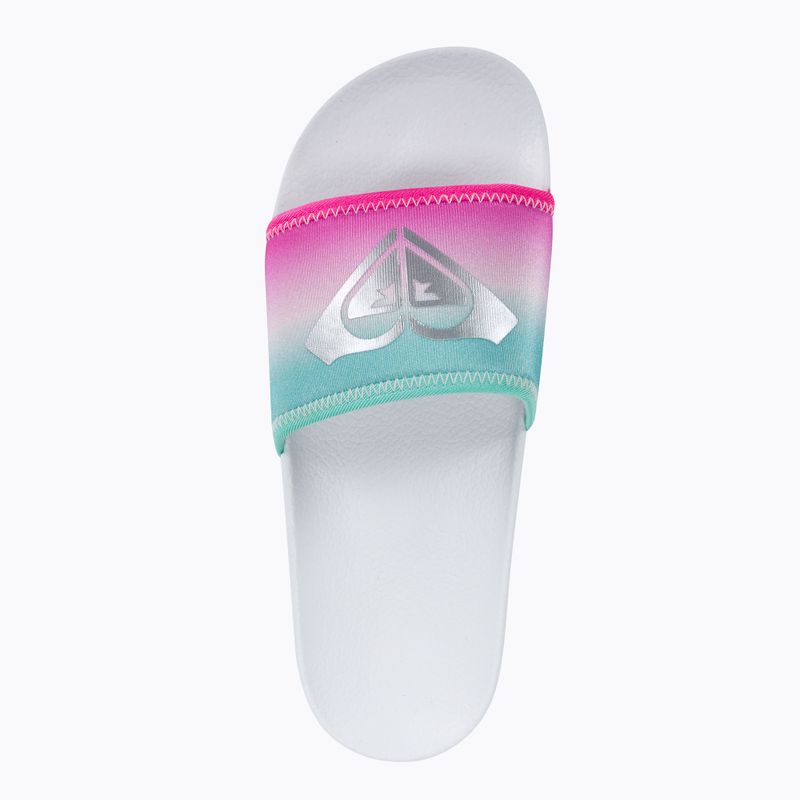 Klapki dziecięce ROXY Slippy Neo G white/crazy pink/turquoise 6