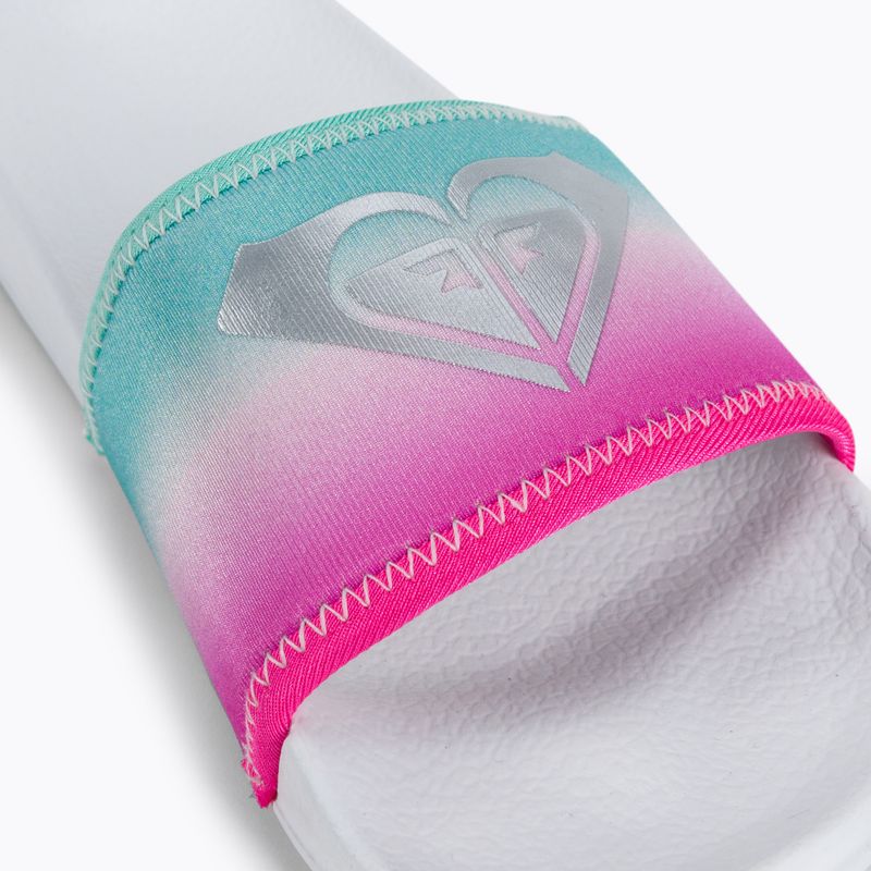 Klapki dziecięce ROXY Slippy Neo G white/crazy pink/turquoise 7