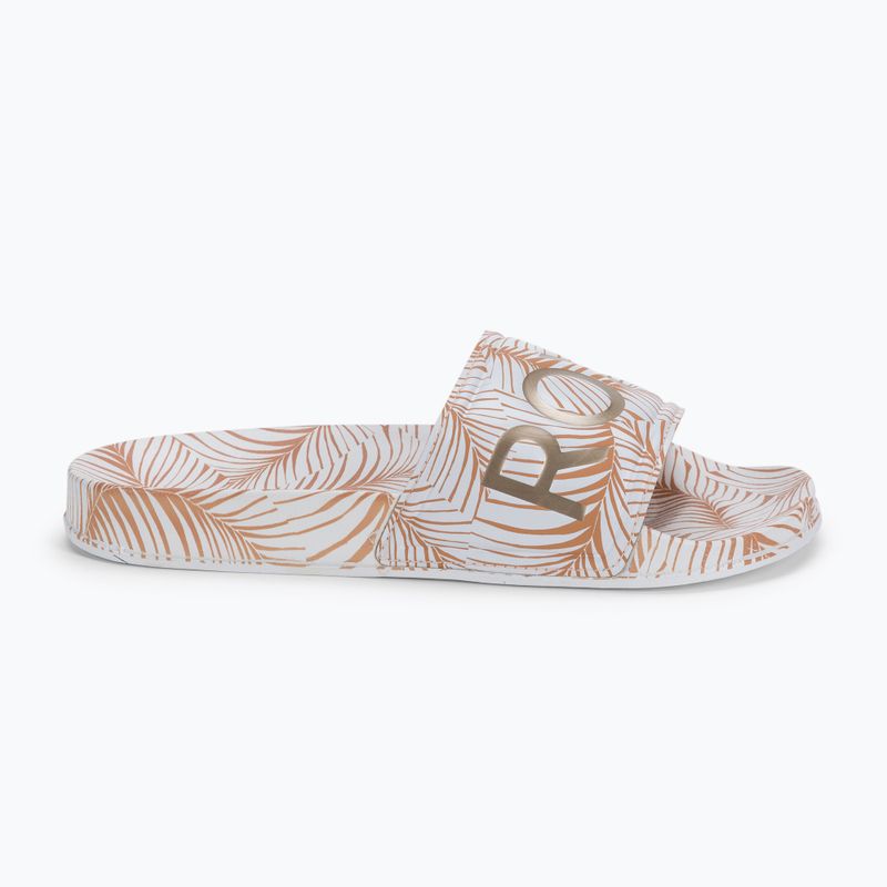 Klapki damskie ROXY Slippy Printed white/tan 2