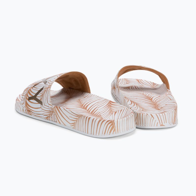 Klapki damskie ROXY Slippy Printed white/tan 3