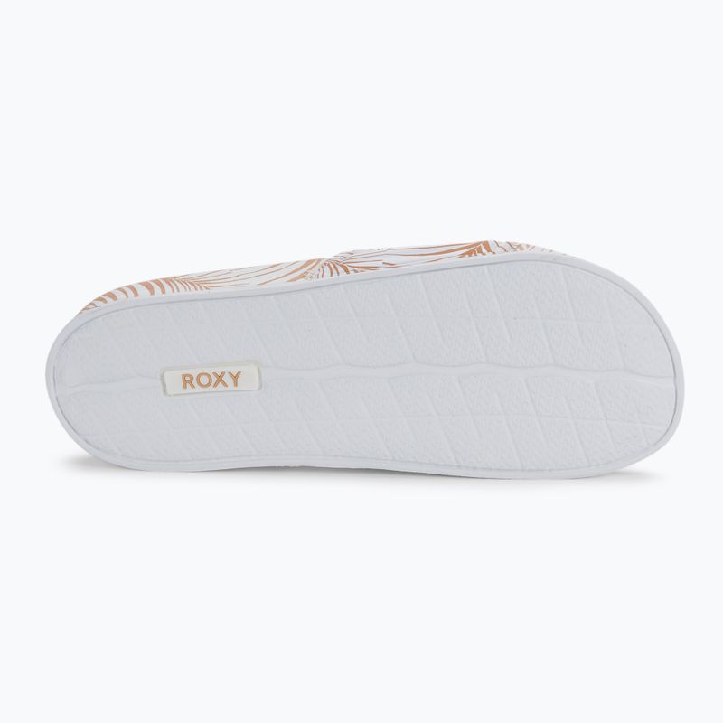 Klapki damskie ROXY Slippy Printed white/tan 4