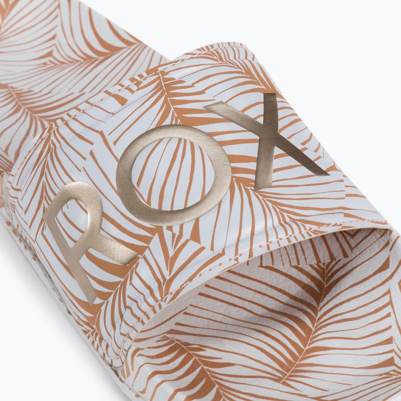 Klapki damskie ROXY Slippy Printed white/tan 7