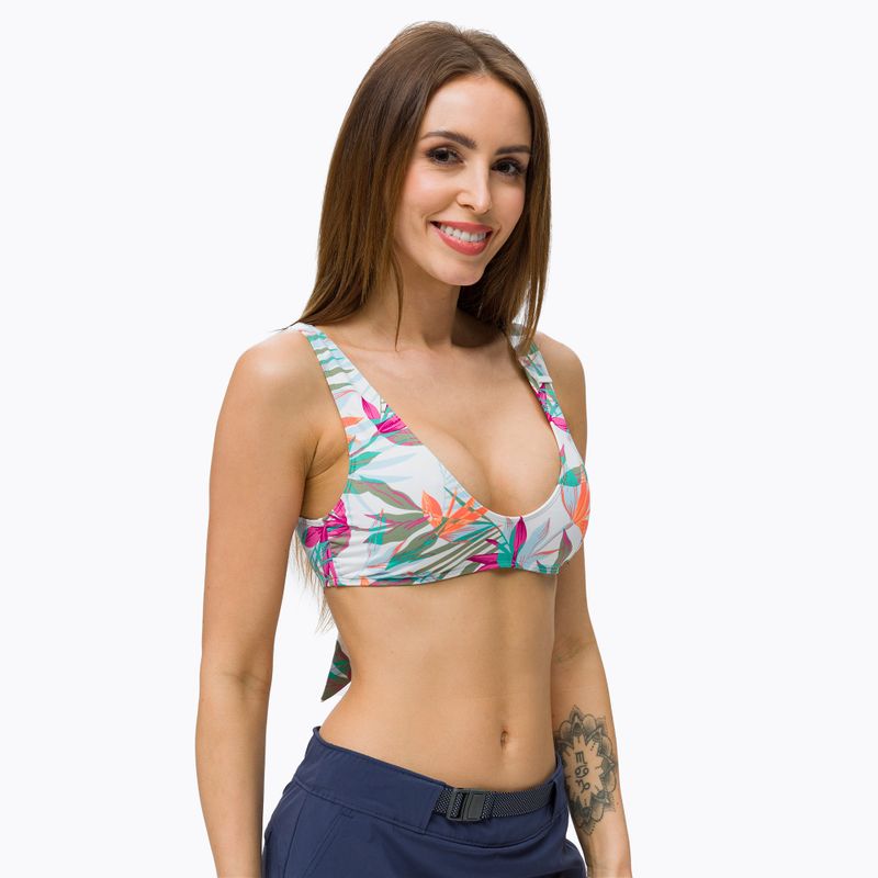 Góra od stroju kąpielowego ROXY Beach Classics Elongated Triangle bright white/floral of paradis