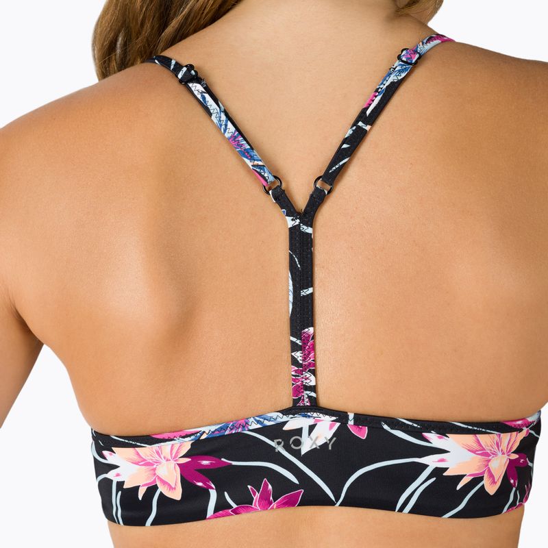 Góra od stroju kąpielowego ROXY Active Bralette anthracite/floral flow 4