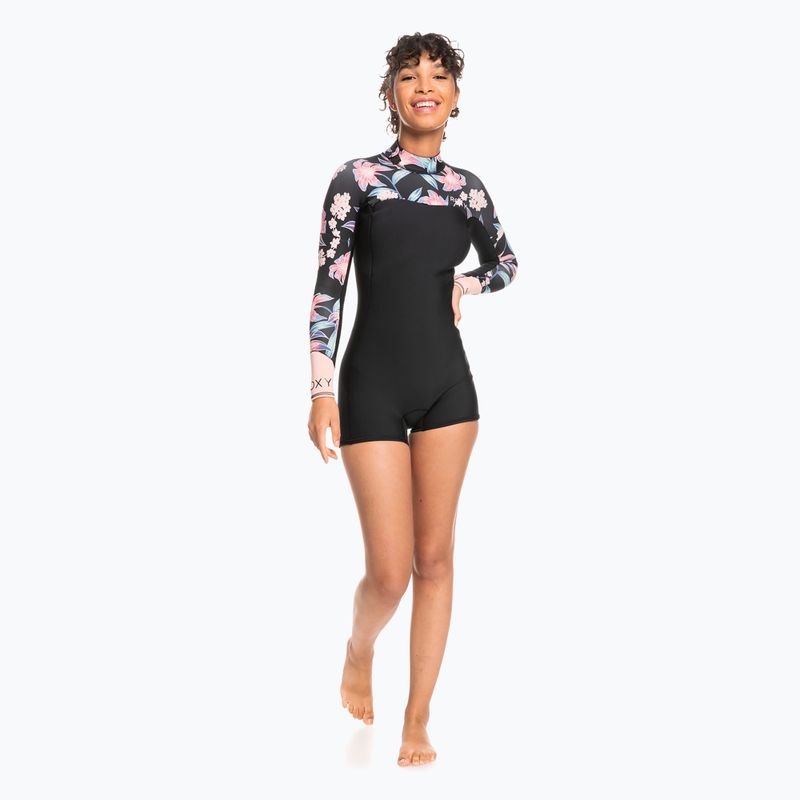 Pianka do pływania damska ROXY 2 mm Swell Series Back Zip Springsuit Qlock anthracite paradise found s 2