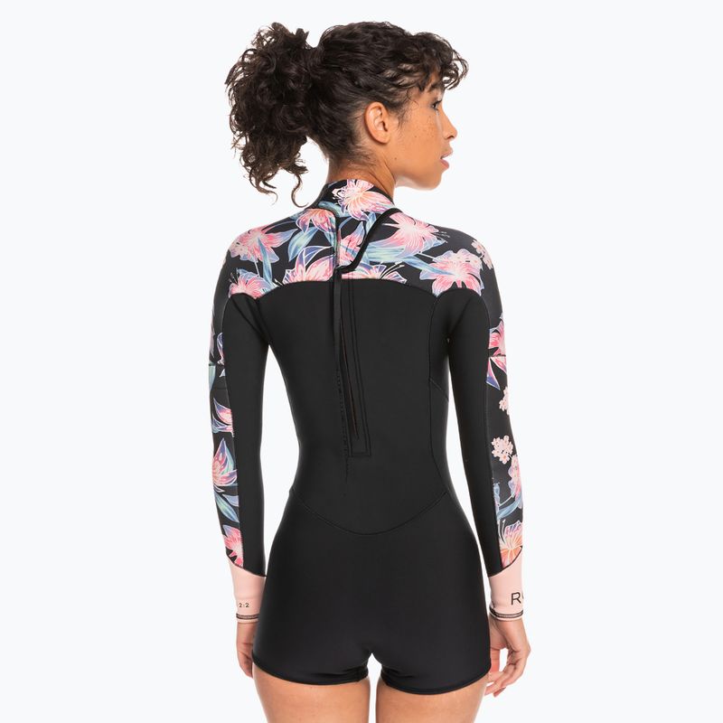Pianka do pływania damska ROXY 2 mm Swell Series Back Zip Springsuit Qlock anthracite paradise found s 3