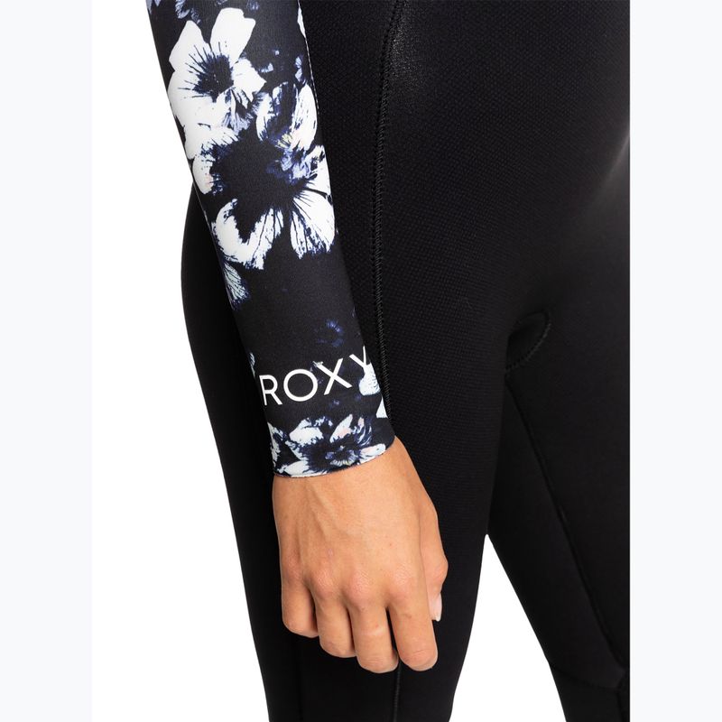 Pianka do pływania damska ROXY 4/3 mm Elite Chest Zip GBS true black/black flowers 7