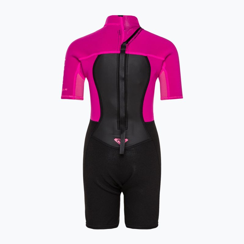 Pianka do pływania dziecięca ROXY 2/2 mm Prologue Back Zip Springsuit Flock festival fuchsia 3