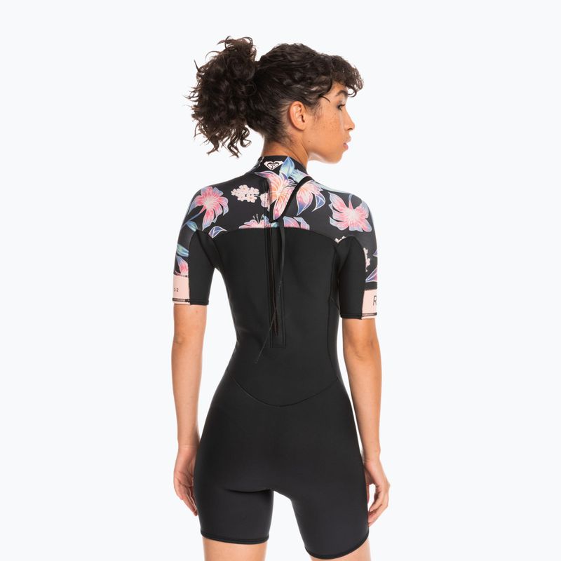 Pianka do pływania damska ROXY 2 mm Swell Series Back Zip Springsuit Qlock anthracite paradise found s 3