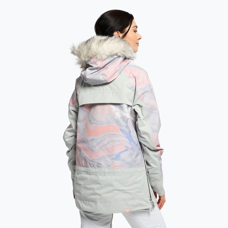 Kurtka snowboardowa damska ROXY Chloe Kim Overhead gray violet marble 4