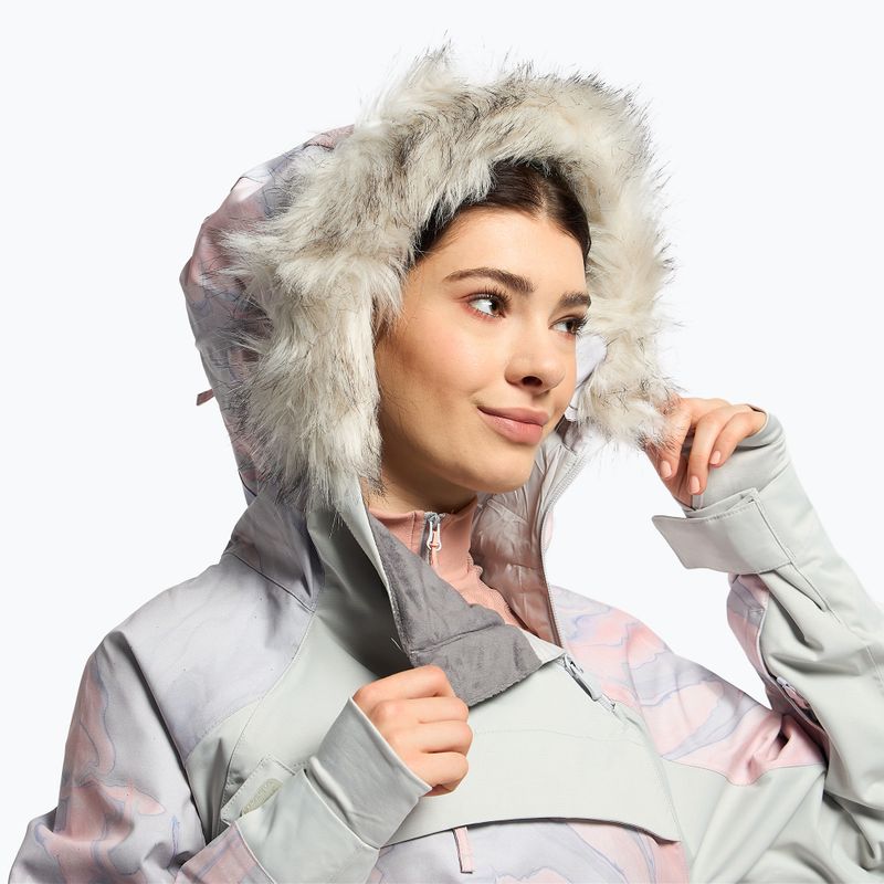 Kurtka snowboardowa damska ROXY Chloe Kim Overhead gray violet marble 6