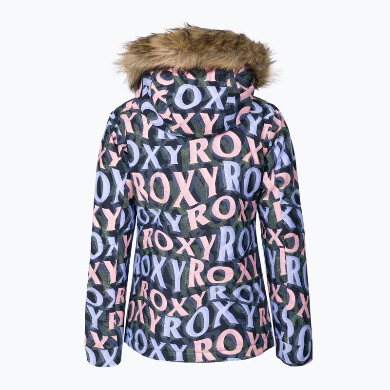 Kurtka snowboardowa dziecięca ROXY Jet Ski true black sunbeam lettering 2