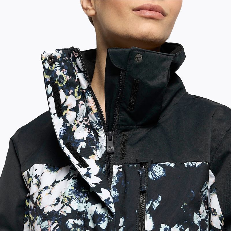 Kurtka snowboardowa damska ROXY Jetty Block true black black flowers 11