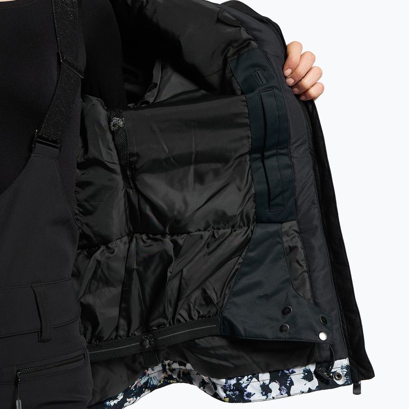 Kurtka snowboardowa damska ROXY Jetty Block true black black flowers 12