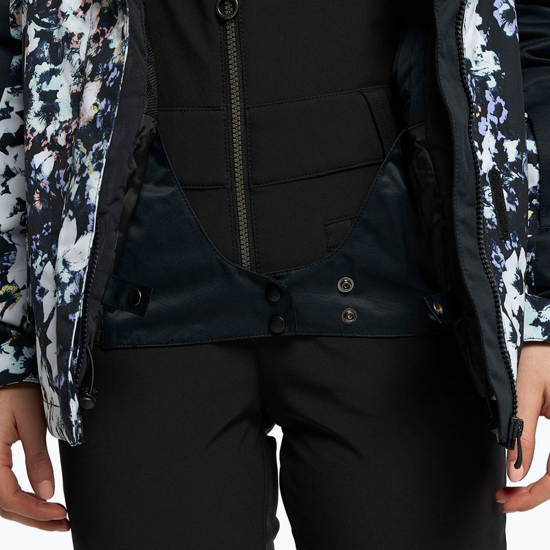 Kurtka snowboardowa damska ROXY Jetty Block true black black flowers 13