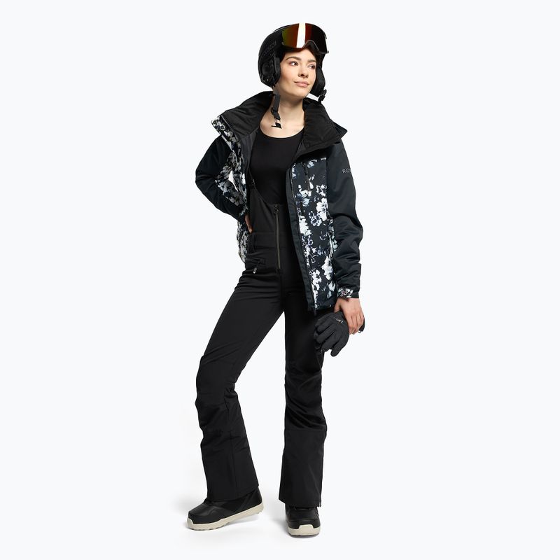 Kurtka snowboardowa damska ROXY Jetty Block true black black flowers 2