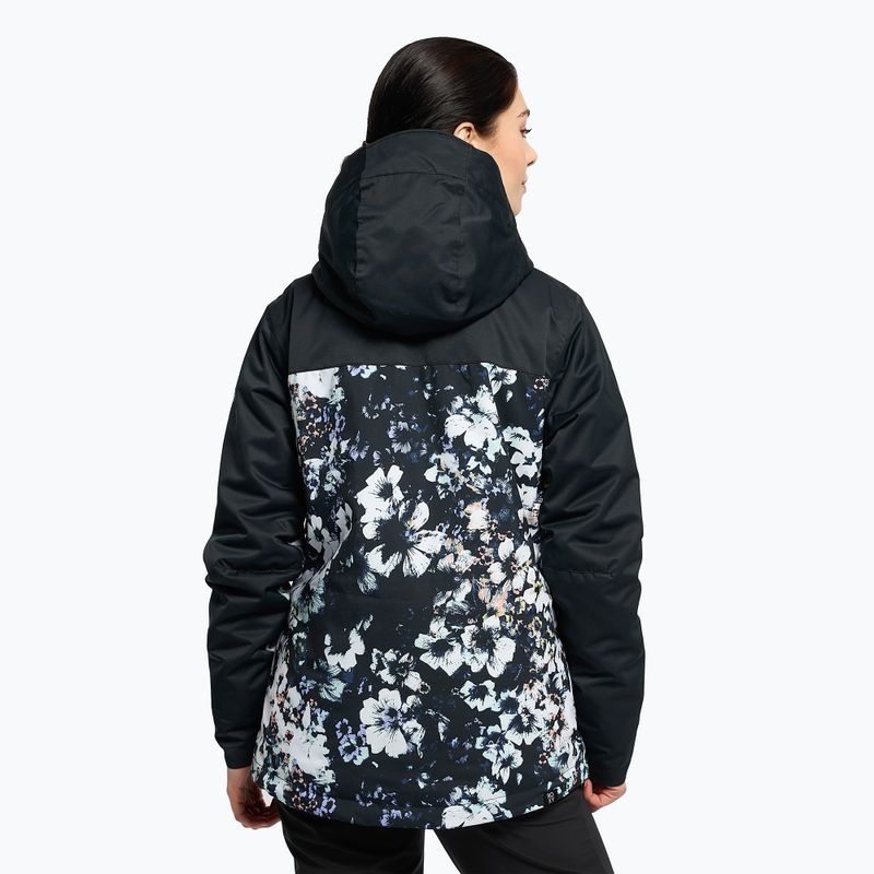 Kurtka snowboardowa damska ROXY Jetty Block true black black flowers 4