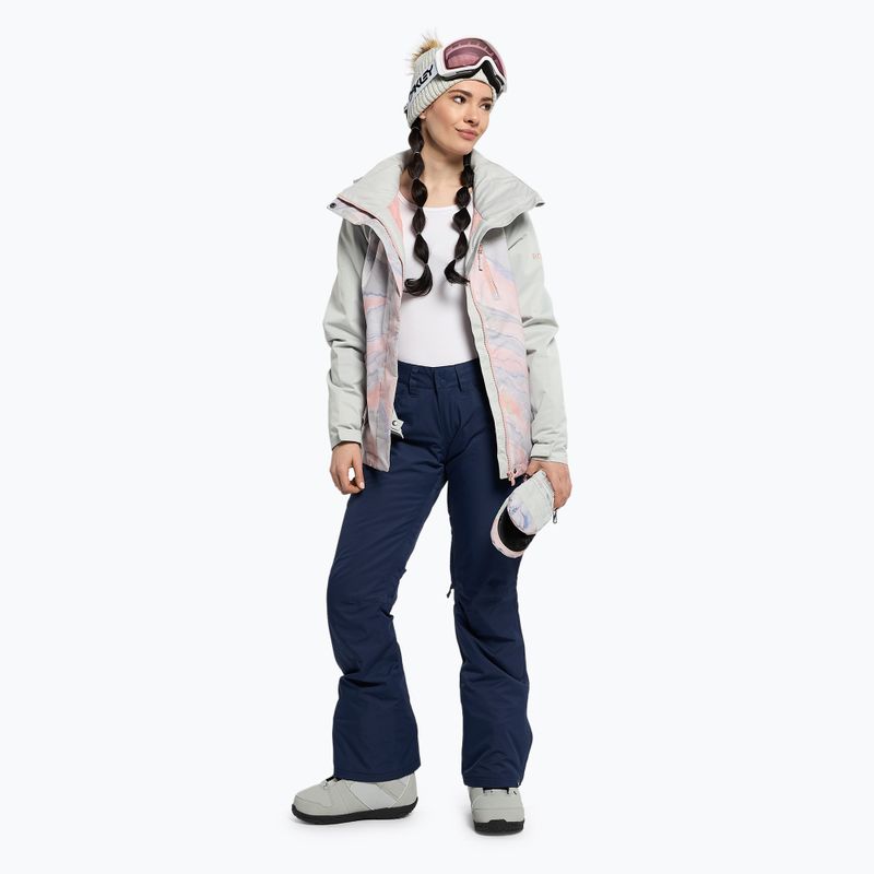 Kurtka snowboardowa damska ROXY Jetty Block gray violet marble 2