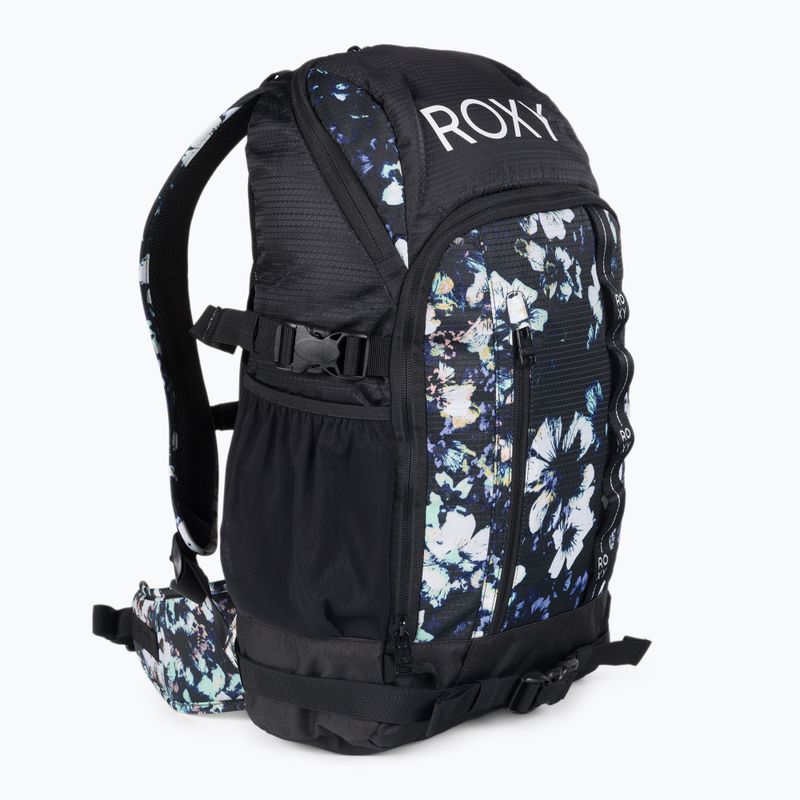Plecak snowboardowy ROXY Tribute 23 l true black black flowers 2