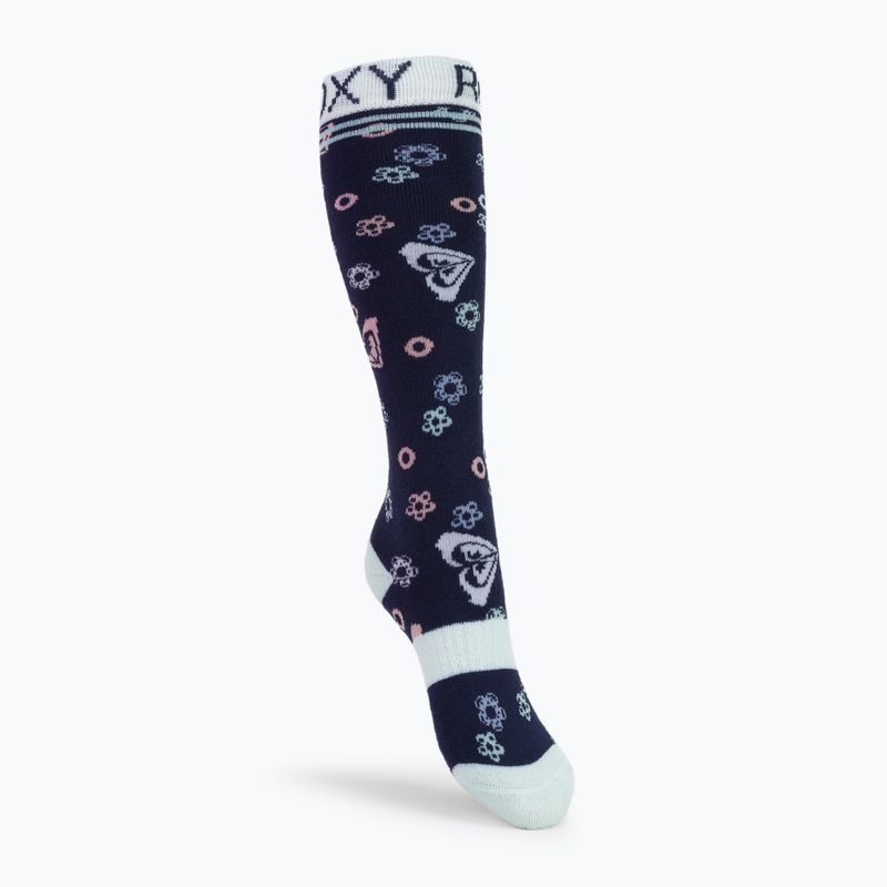 Skarpety snowboardowe dziecięce ROXY Frosty medieval blue neo logo