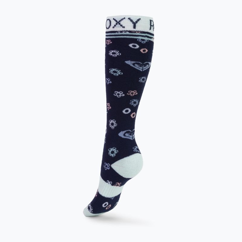 Skarpety snowboardowe dziecięce ROXY Frosty medieval blue neo logo 2