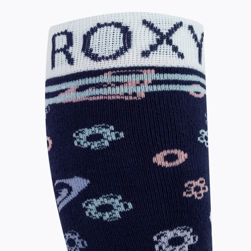 Skarpety snowboardowe dziecięce ROXY Frosty medieval blue neo logo 4