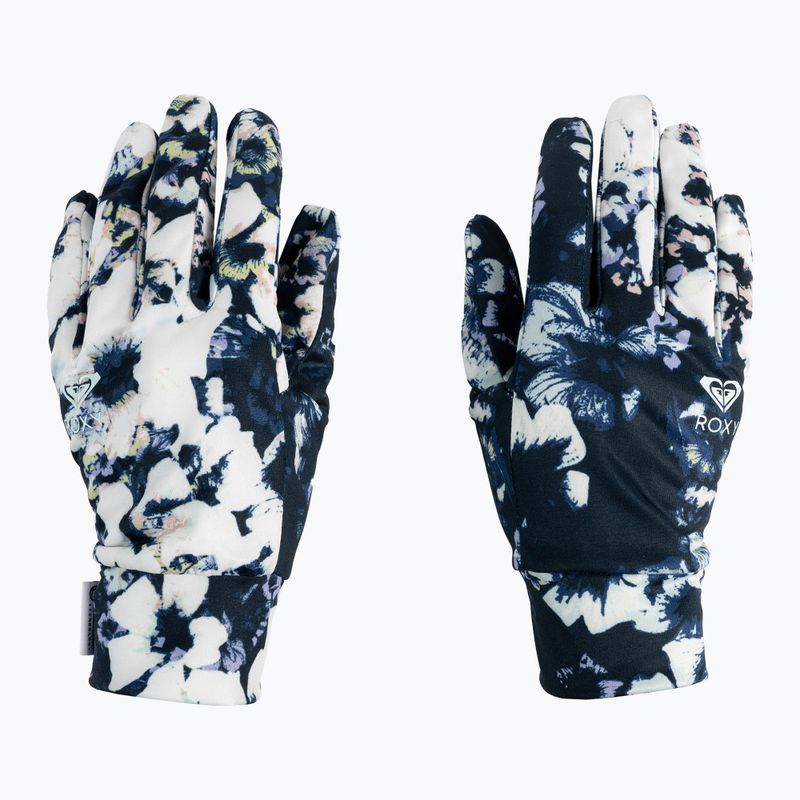 Rękawiczki multifunkcyjne damskie ROXY Hydrosmart Liner true black black flowers 2
