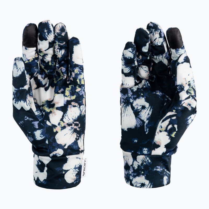 Rękawiczki multifunkcyjne damskie ROXY Hydrosmart Liner true black black flowers 3