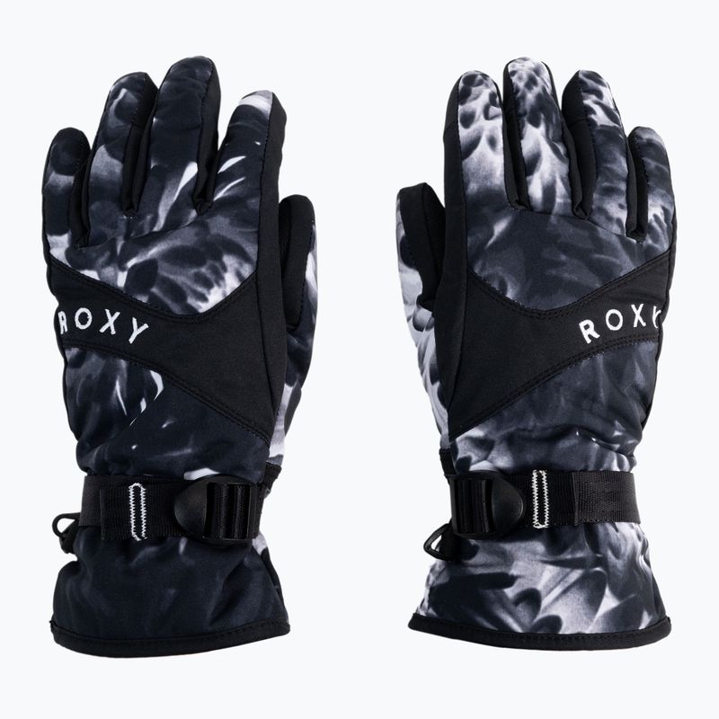 Rękawice snowboardowe damskie ROXY Jetty true black future flower 3