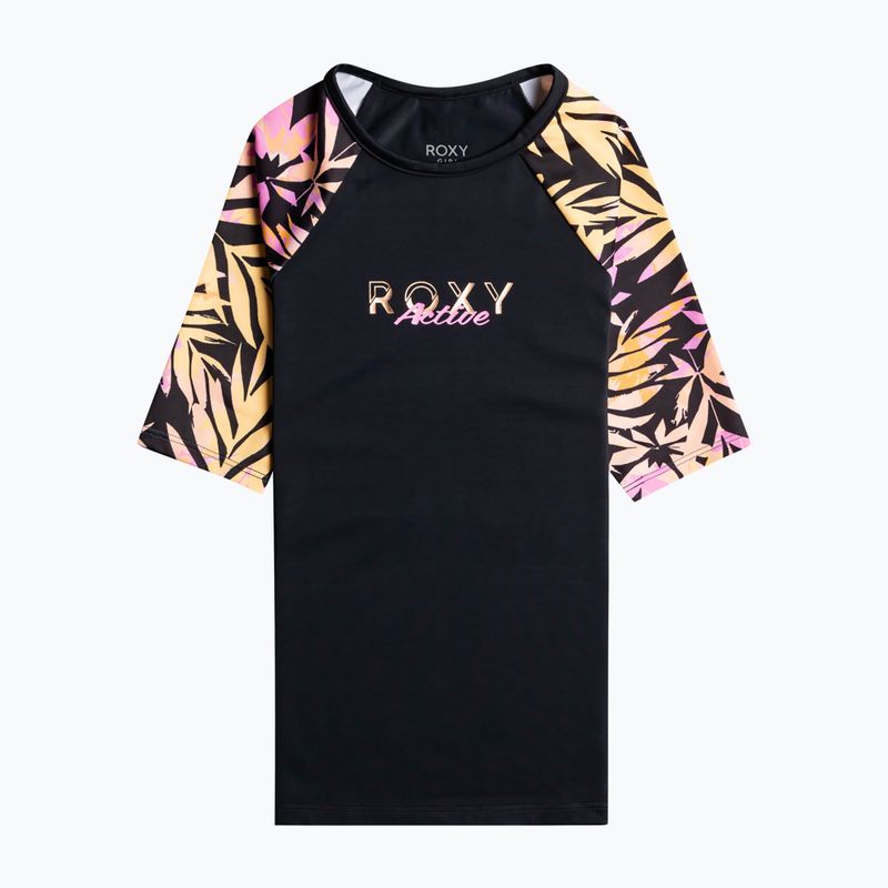 Koszulka do pływania dziecięca ROXY Active Joy Lycra anthracite zebra jungle girl 4