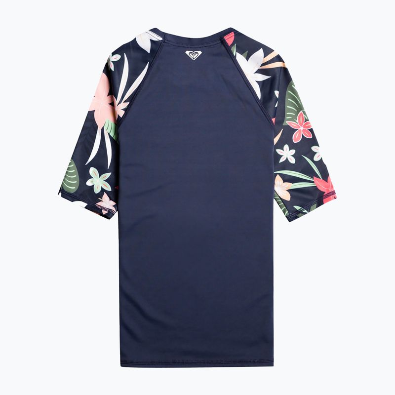 Koszulka do pływania dziecięca ROXY Printed Sleeves mood indigo alma swim 2
