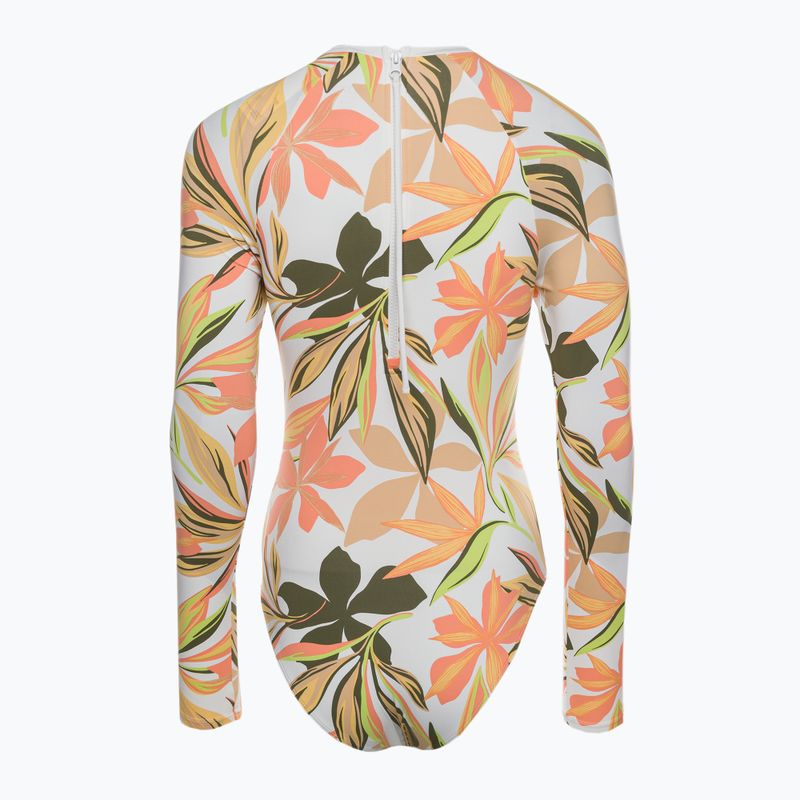 Strój kąpielowy jednoczęściowy damski ROXY Print Mix Solid bright white subtly salty flat 2