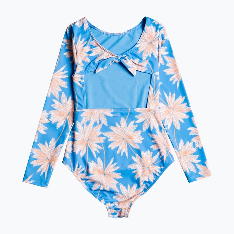 Strój kąpielowy jednoczęściowy dziecięcy ROXY Ocean Treasure azure blue palm island rg 2