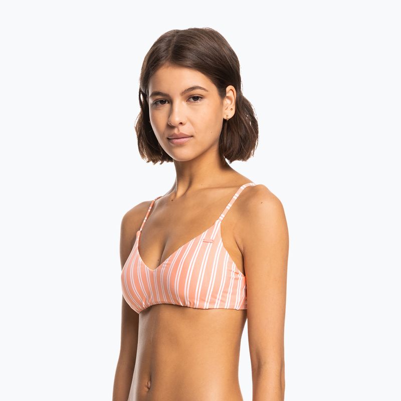 Góra od stroju kąpielowego ROXY Into The Sun Athletic Triangle papaya punch novelta stripe h 5