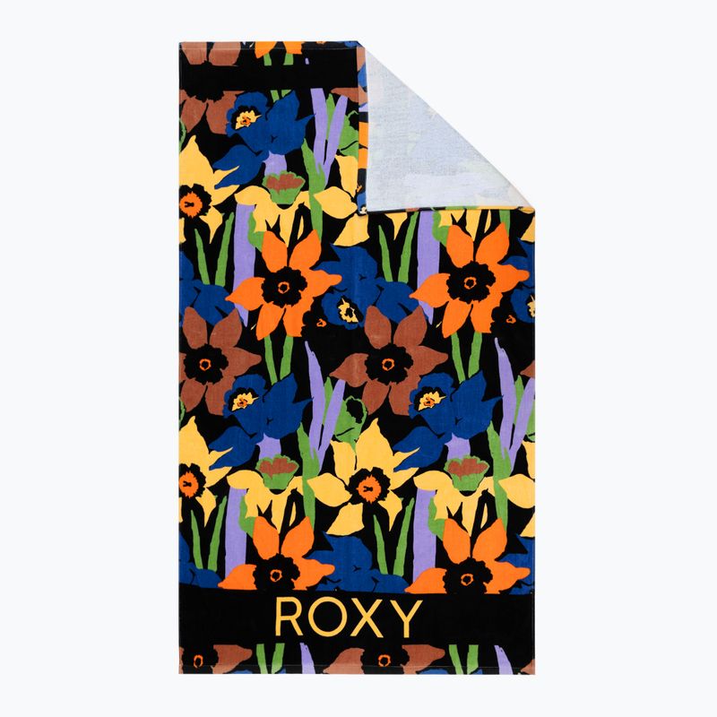 Ręcznik ROXY Cold Water Printed anthracite flower jammin