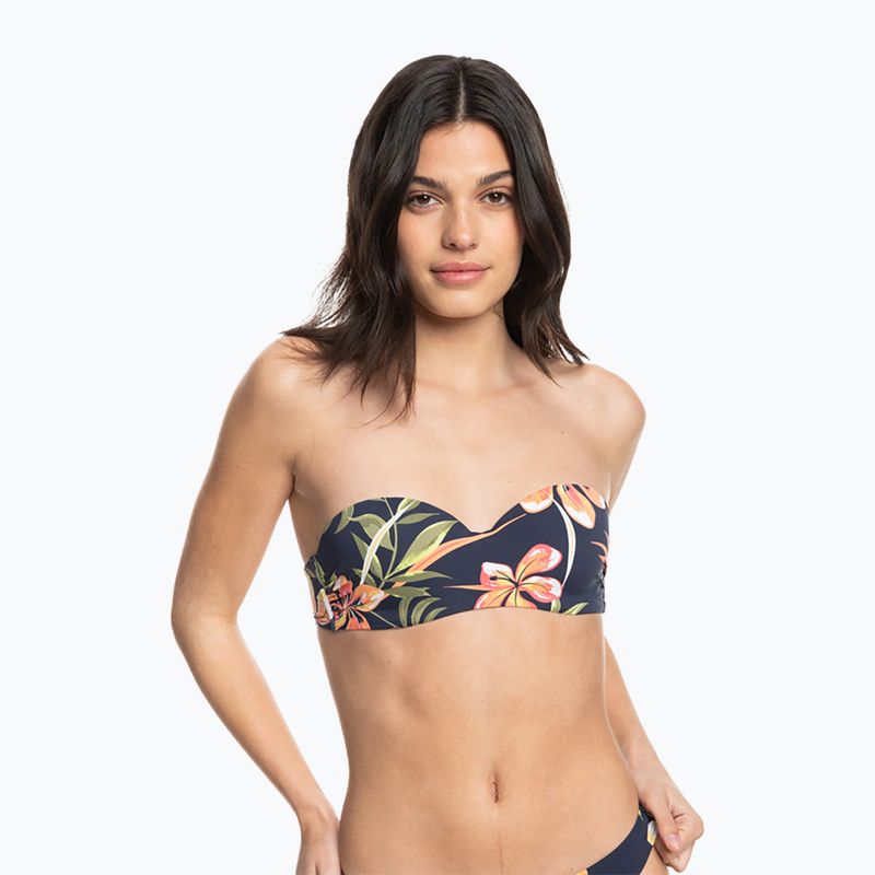 Góra od stroju kąpielowego ROXY Into The Sun Mold Bandeau mood indigo tropical depht 3