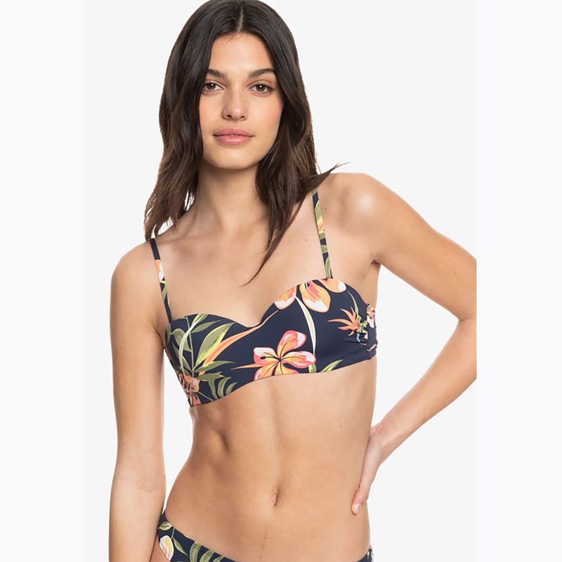 Góra od stroju kąpielowego ROXY Into The Sun Mold Bandeau mood indigo tropical depht 7