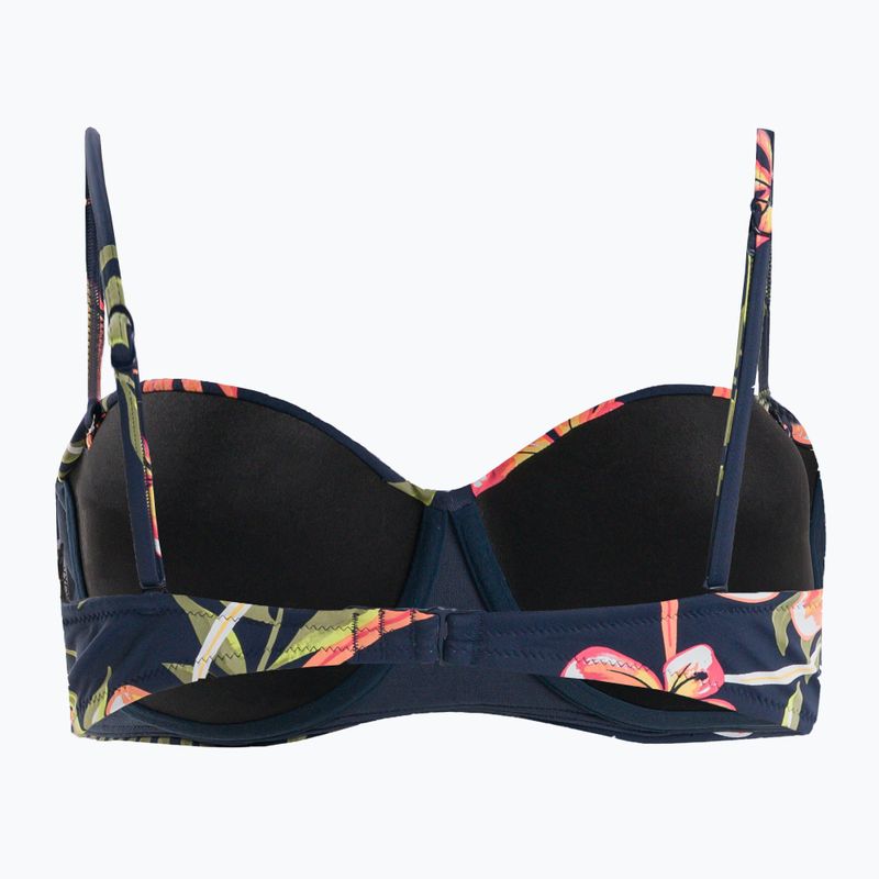 Góra od stroju kąpielowego ROXY Into The Sun Mold Bandeau mood indigo tropical depht 2