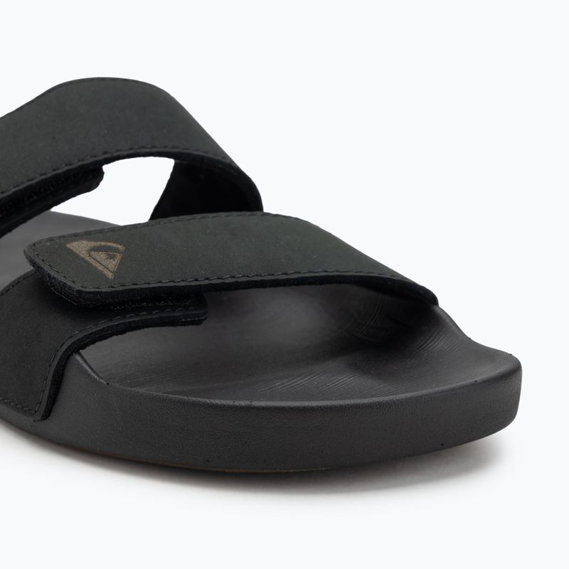 Klapki męskie Quiksilver Rivi Leather Double Adjust black 1 7