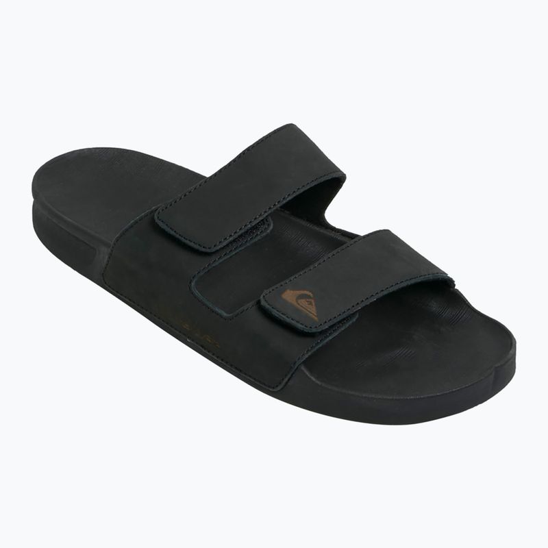 Klapki męskie Quiksilver Rivi Leather Double Adjust black 1