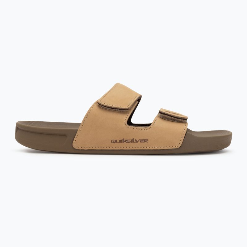 Klapki męskie Quiksilver Rivi Leather Double Adjust tan 1 2