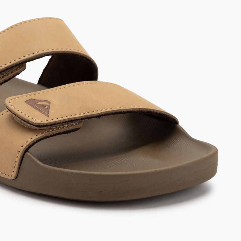 Klapki męskie Quiksilver Rivi Leather Double Adjust tan 1 7
