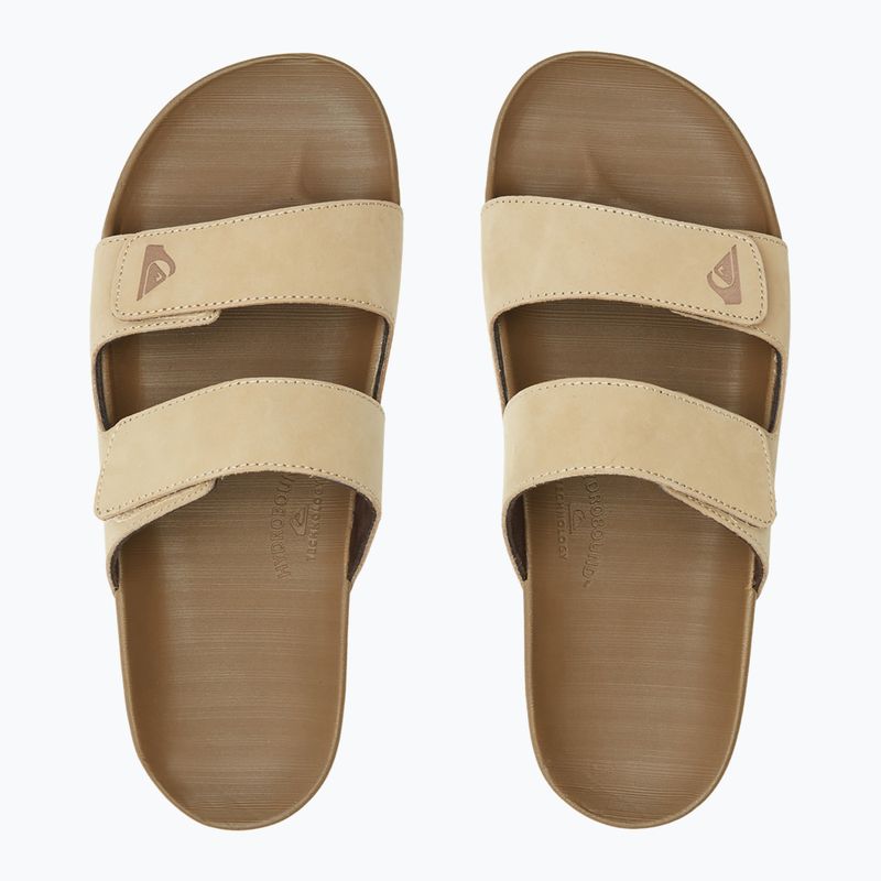 Klapki męskie Quiksilver Rivi Leather Double Adjust tan 1 2