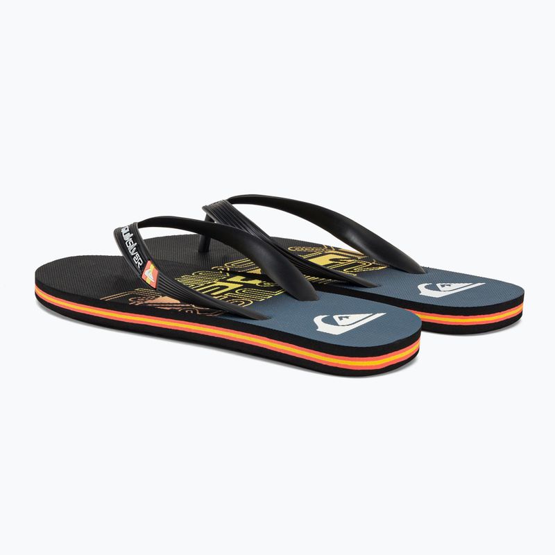 Japonki męskie Quiksilver Molokai Wordblock black/black/orange 3