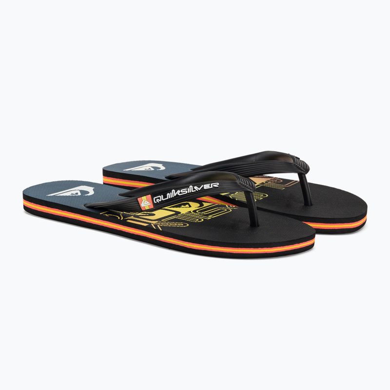 Japonki męskie Quiksilver Molokai Wordblock black/black/orange 4