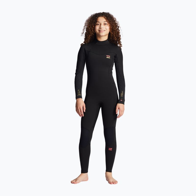 Pianka do pływania dziecięca Billabong 3/2 mm Synergy Back Zip wild black 6